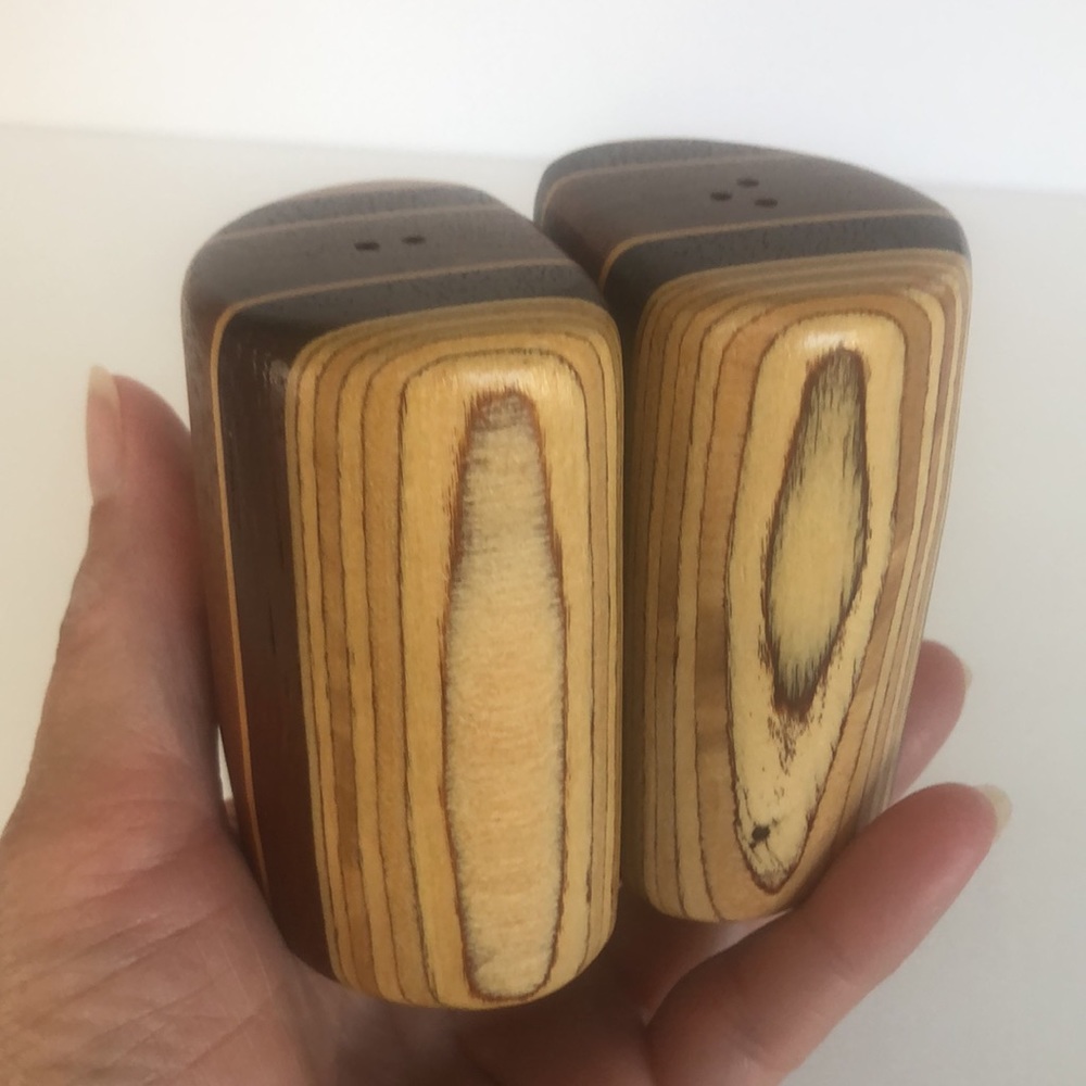 Natural Wood Danish Mid Century Modern Salt And Pepper Shakers - Picture 3 of 16